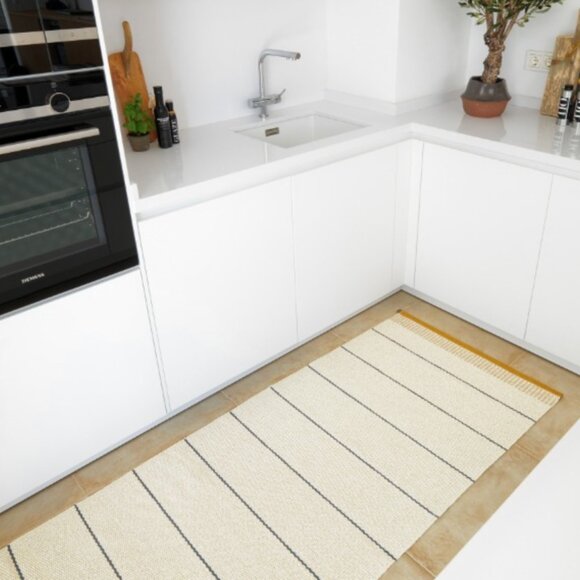 Pappelina Cream indoor/outdoor belle runner in Ochre - Picture 2 of 5